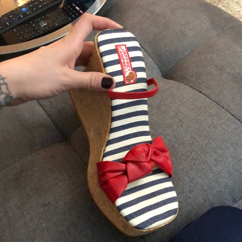 Jeffery Campbell patriotic colored wedges